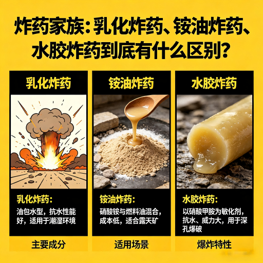 甘孜炸药家族：乳化炸药、铵油炸药、水胶炸药到底有什么区别？